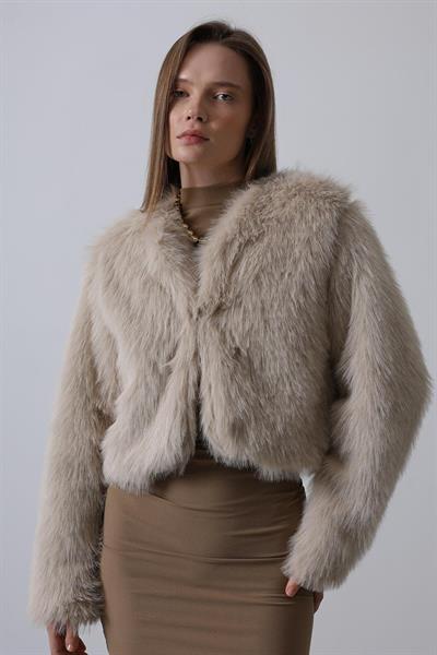 Premium Sıfır Yaka Taş Kürk