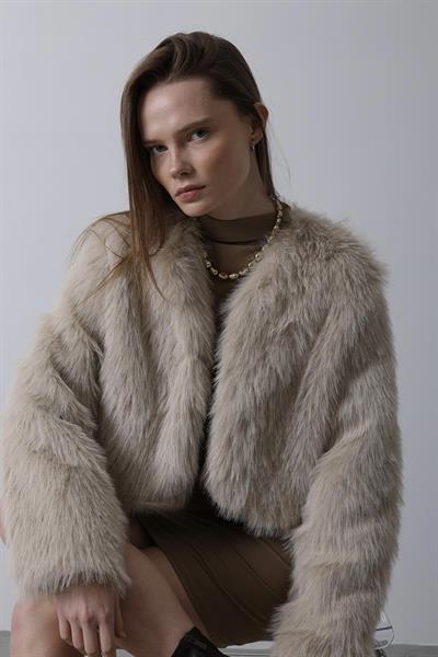 Premium Sıfır Yaka Taş Kürk