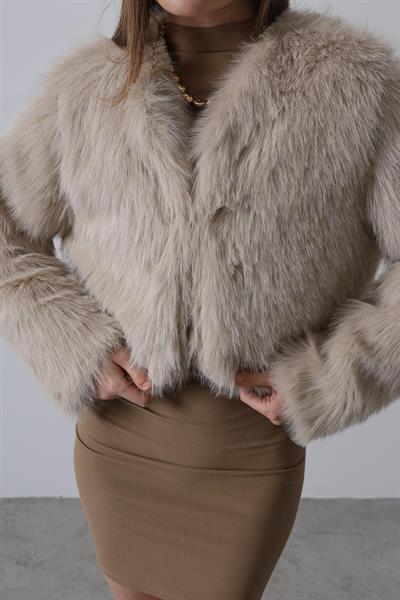 Premium Sıfır Yaka Taş Kürk