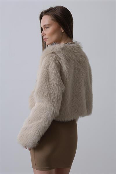 Premium Sıfır Yaka Taş Kürk