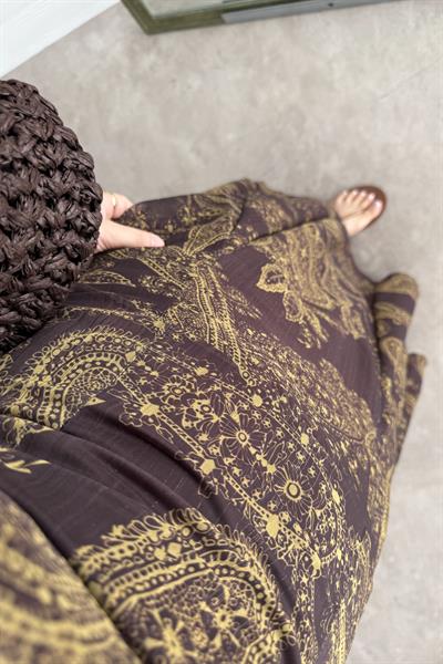 Premium Şifon Şal Desenli Elbise 