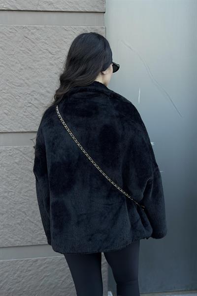 Siyah Cep Detaylı Square Kaban