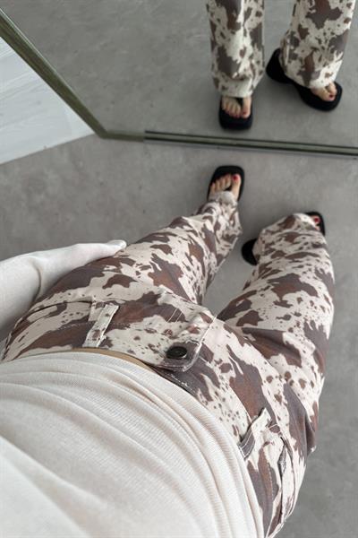 River Island Tasarım Cow Pantolon