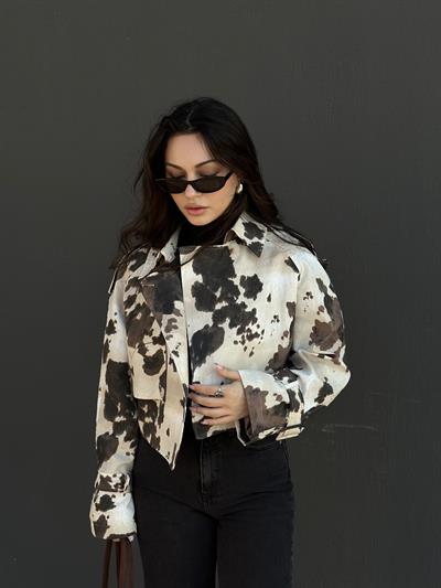 Premium Tasarım Cow Trençkot