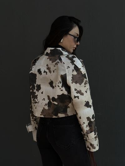 Premium Tasarım Cow Trençkot