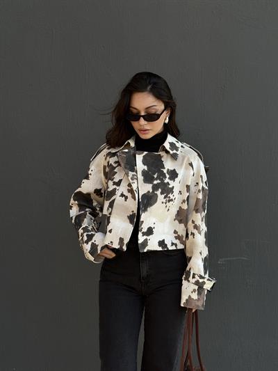 Premium Tasarım Cow Trençkot