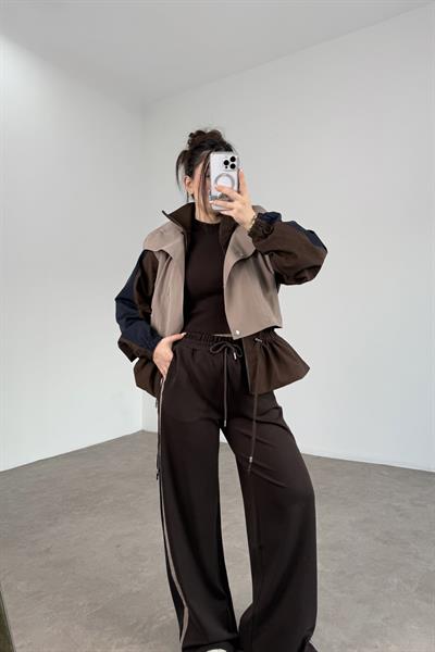 Premium Tasarım Paraşüt Ceket Modal Alt Eşofman Takımı