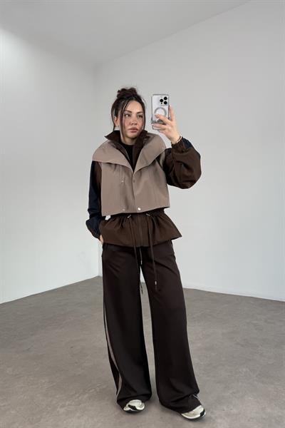 Premium Tasarım Paraşüt Ceket Modal Alt Eşofman Takımı