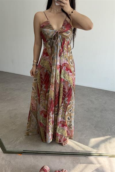 Premium Vintage Askılı Elbise 