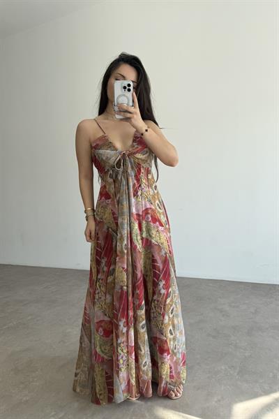 Premium Vintage Askılı Elbise 