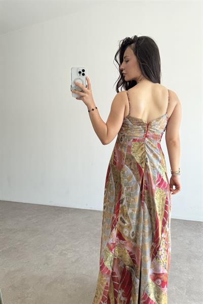 Premium Vintage Askılı Elbise 