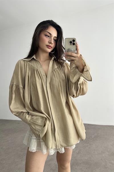 Premium Viskon Bohem Gömlek Çağla