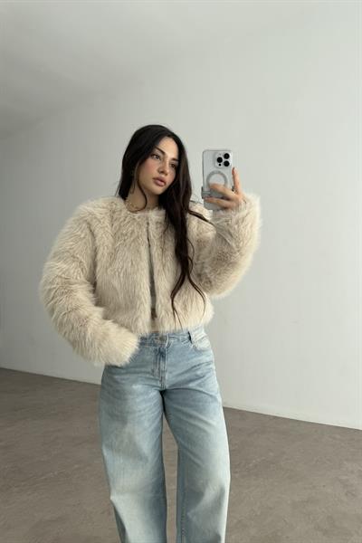 Premium Yakasız Taş Kürk 