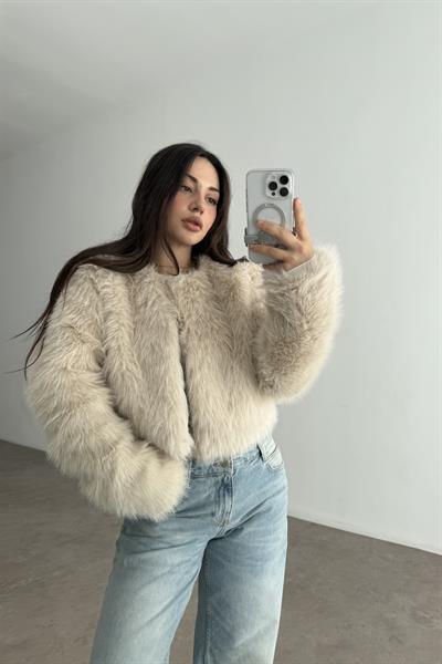 Premium Yakasız Taş Kürk 