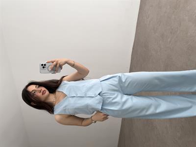 Premium Yelek Pantolon Takım Bebek Mavi