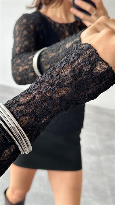 Premium Yumuşak Likralı Dantel Bluz