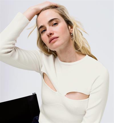 Prmd Orijinal Pencereli Ekru Bluz