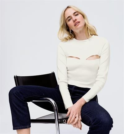 Prmd Orijinal Pencereli Ekru Bluz