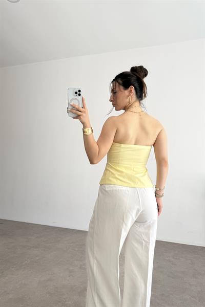 Pynappel Fermuarlı Straplez Büstiyer Yellow