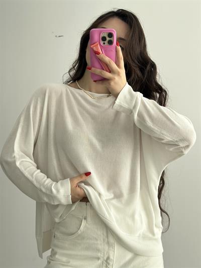 Ribanalı Dökümlü Premium Yırtmaçlı Bluz