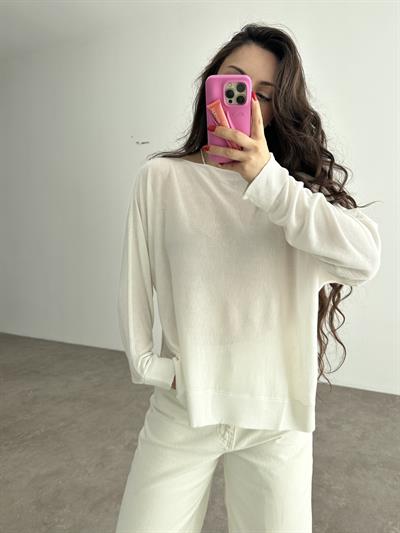 Ribanalı Dökümlü Premium Yırtmaçlı Bluz