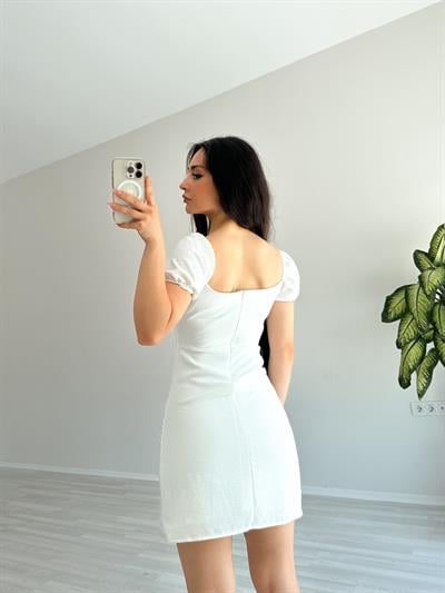 Sasha Astarlı Beyaz Elbise