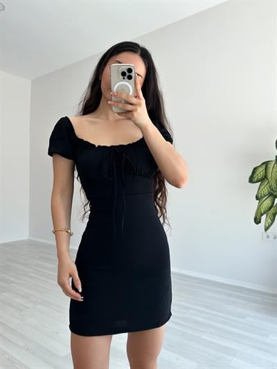 Sasha Astarlı Siyah Elbise