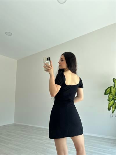 Sasha Astarlı Siyah Elbise