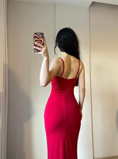 Serenity Drapeli Elbise Kırmızı