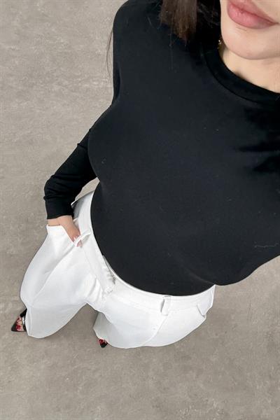 Sıfır Yaka Soft Kumaş Yarı Transparan Siyah Body