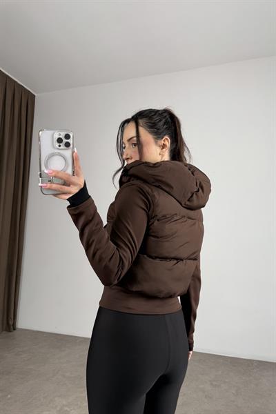 Şişme Kollu Ribanalı Kahve Spor Mont 