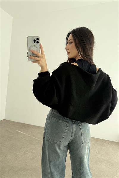 Siyah Salaş Bolero Hırka