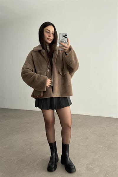 Square Cep Detaylı Yumoş Moka Kaban