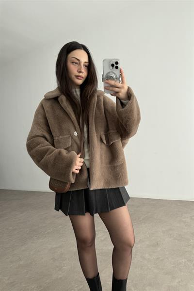Square Cep Detaylı Yumoş Moka Kaban