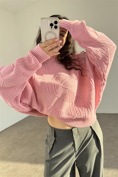 SS Orijinal Pembe Desenli Balon Kazak