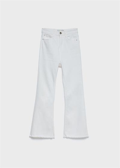 Strdv. Orijinal Beyaz Mini Flare Jean