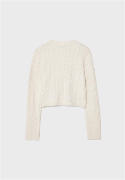 Strdvrs Örgü Morifli Ekru Hırka