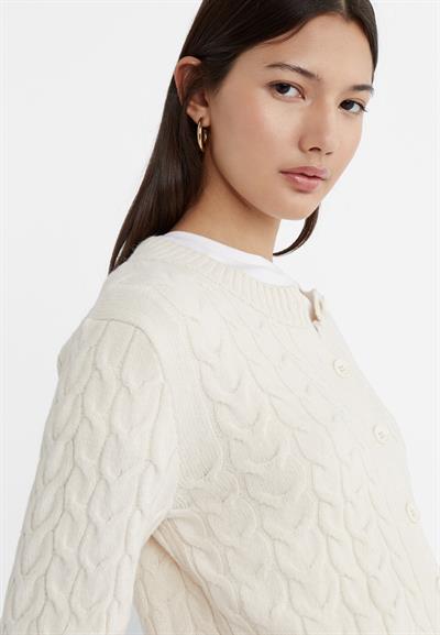 Strdvrs Örgü Morifli Ekru Hırka