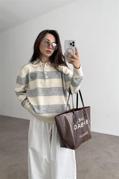 Strdvrs Orj. Polo Yaka Çizgili Kazak