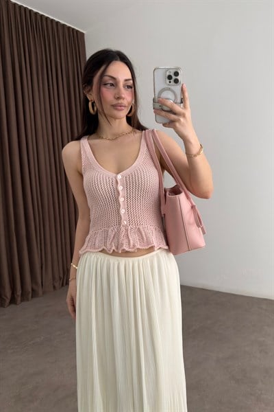 Strvdrs Fırfırlı Pembe Yelek