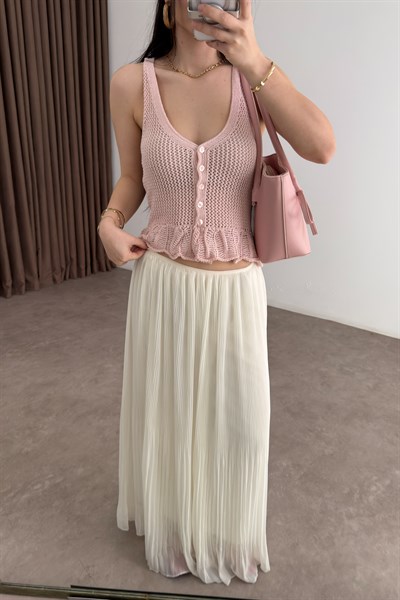 Strvdrs Fırfırlı Pembe Yelek