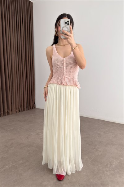 Strvdrs Fırfırlı Pembe Yelek