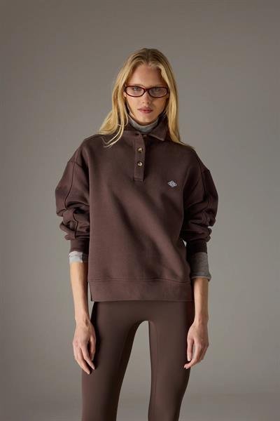 T.C.C Orijinal Premium Kahve Polo Yaka Sweatshirt