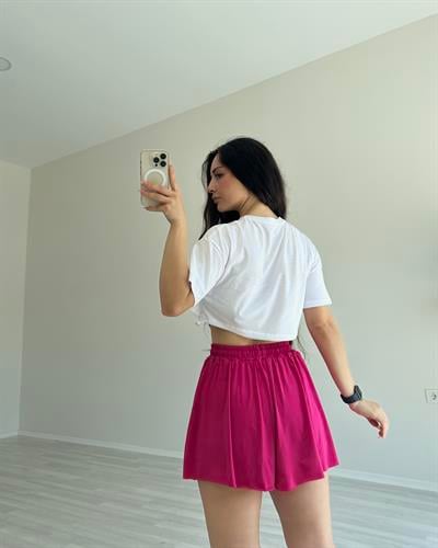 TALLY WEIJL CROPPED T-SHIRT WITH ELASTIC CORD