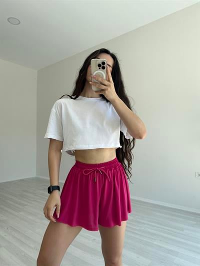 TALLY WEIJL CROPPED T-SHIRT WITH ELASTIC CORD