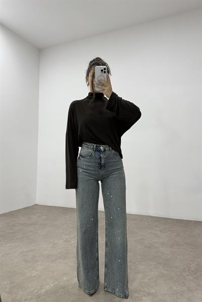 Taş İşlemeli Rusty Blue Orijinal Jean