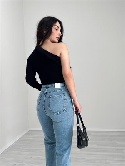 Tek Omuz Kürklü Bluz