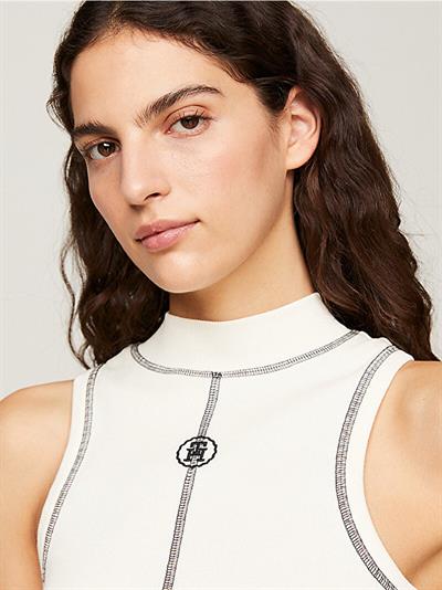 TH Logolu Dik Yaka Bluz