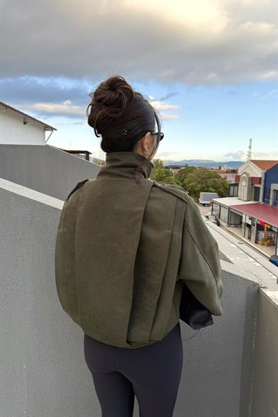 Tiana Süet Haki Bomber Ceket