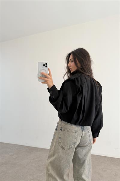 Tiana Süet Siyah Bomber Ceket